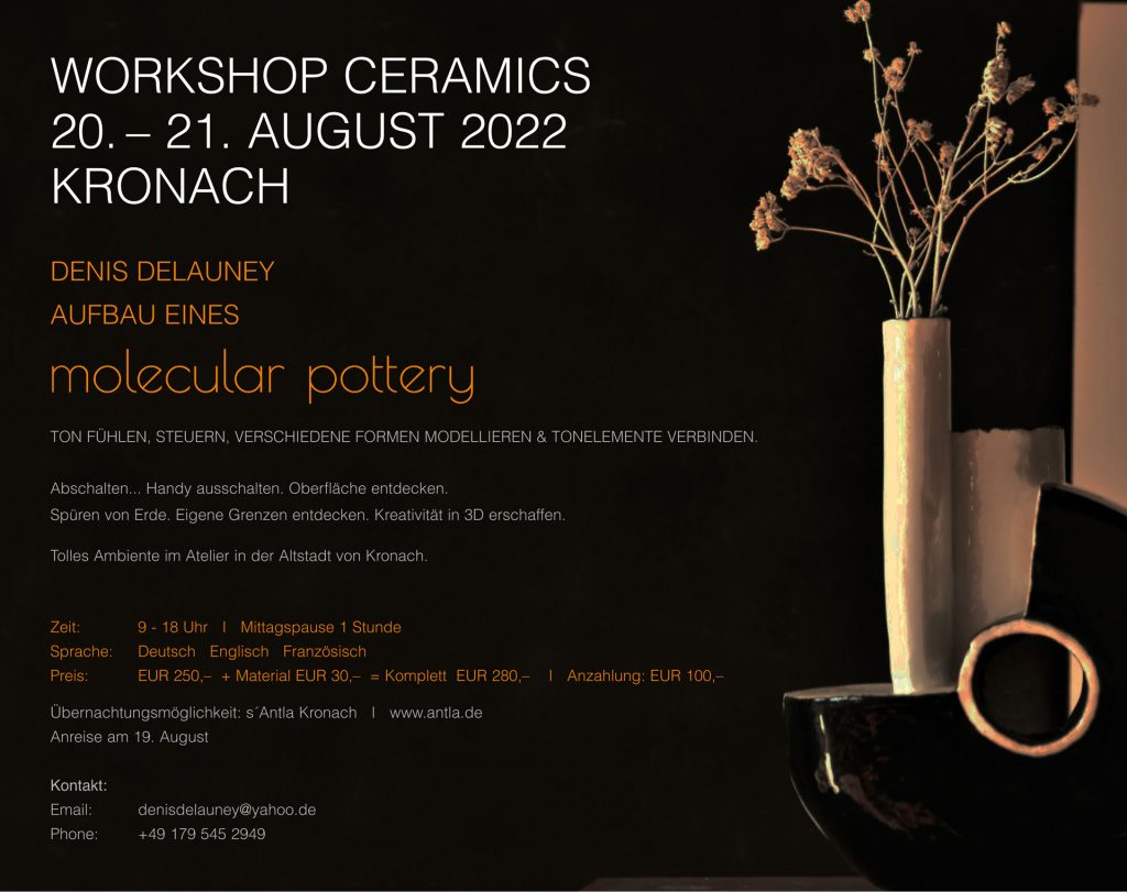 Infobild Workshop Ceramics - 20. - 21. August 2022 Kronach